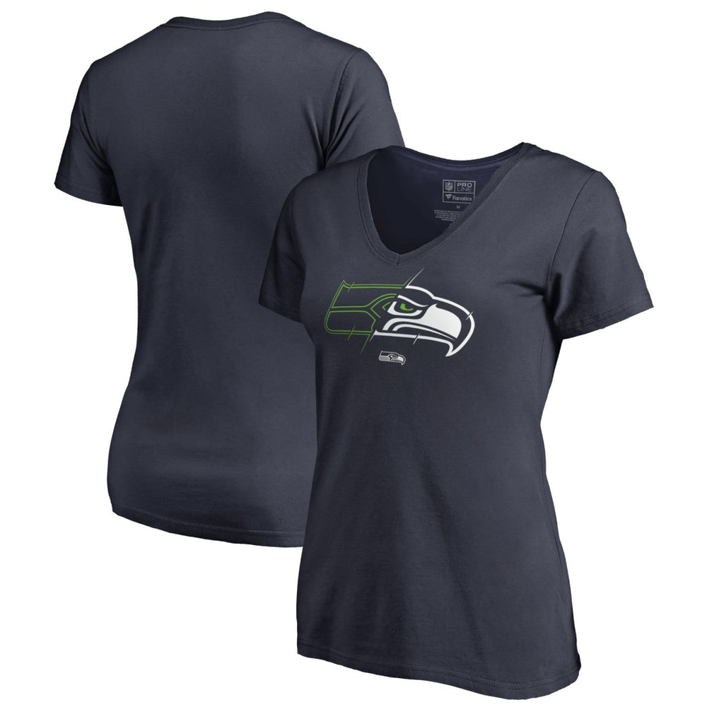 Seattle Seahawks Women's X-Ray V-Neck T-Shirt - Navy discount