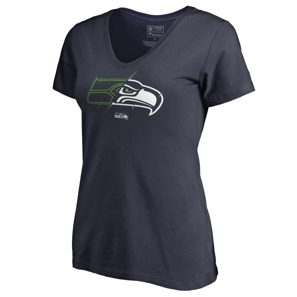 Seattle Seahawks Women's X-Ray V-Neck T-Shirt - Navy discount