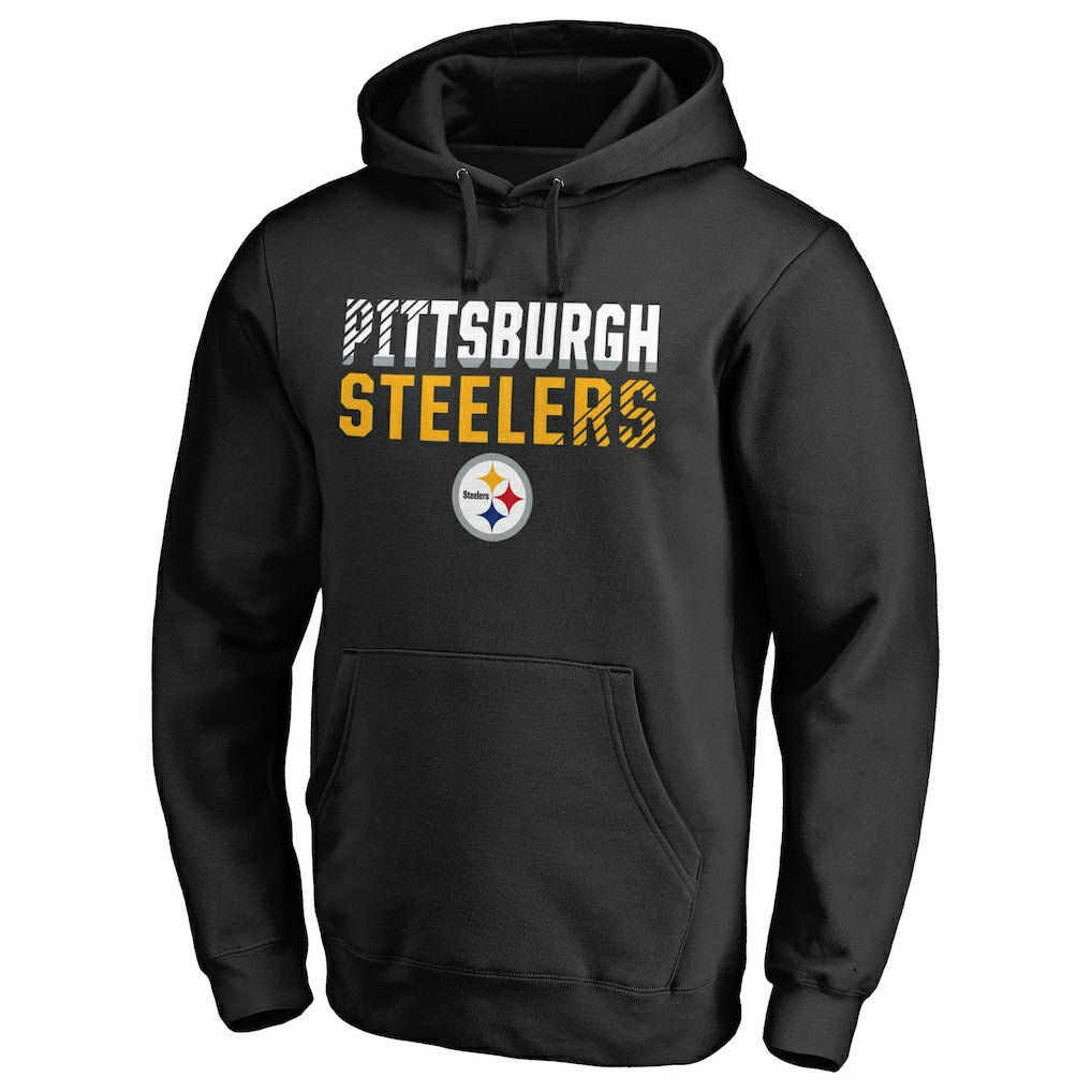 Pittsburgh Steelers Iconic Collection Fade Out Pullover Hoodie - Black for sale