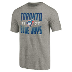 Toronto Blue Jays Cooperstown Collection Antique Stack Tri-Blend T-Shirt - Gray