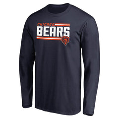 Chicago Bears Iconic Collection On Side Stripe Long Sleeve T-Shirt - Navy sale