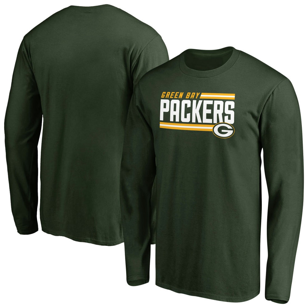 Green Bay Packers Iconic Collection On Side Stripe Long Sleeve T-Shirt - Green discount