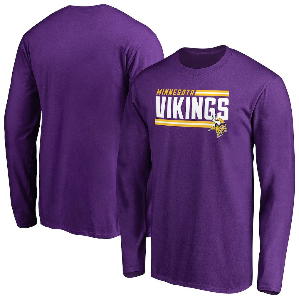 Minnesota Vikings Iconic Collection On Side Stripe Long Sleeve T-Shirt - Purple sale
