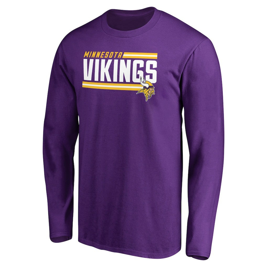 Minnesota Vikings Iconic Collection On Side Stripe Long Sleeve T-Shirt - Purple sale