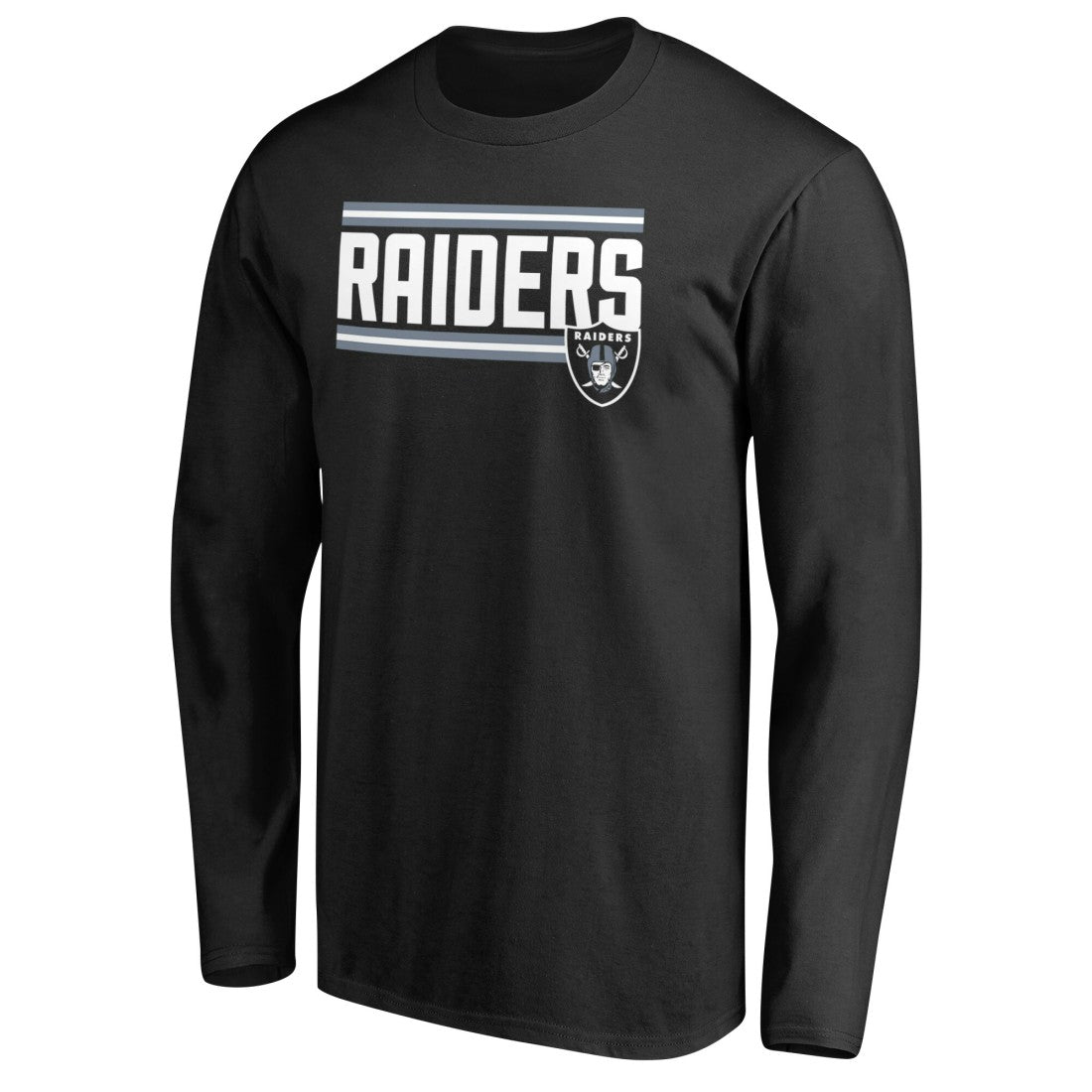 Las Vegas Raiders Iconic Collection On Side Stripe Long Sleeve T-Shirt - Black for sale