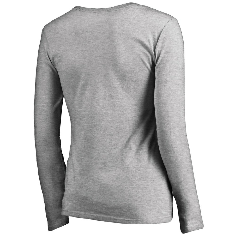 Jacksonville Jaguars Women's Iconic Collection On Side Stripe Long Sleeve V-Neck T-Shirt - Ash discount