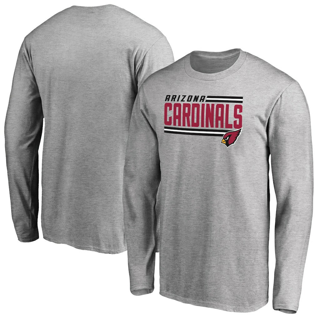 Arizona Cardinals Iconic Collection On Side Stripe Long Sleeve T-Shirt - Ash for sale