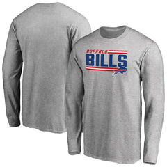 Buffalo Bills Iconic Collection On Side Stripe Long Sleeve T-Shirt - Ash cheap