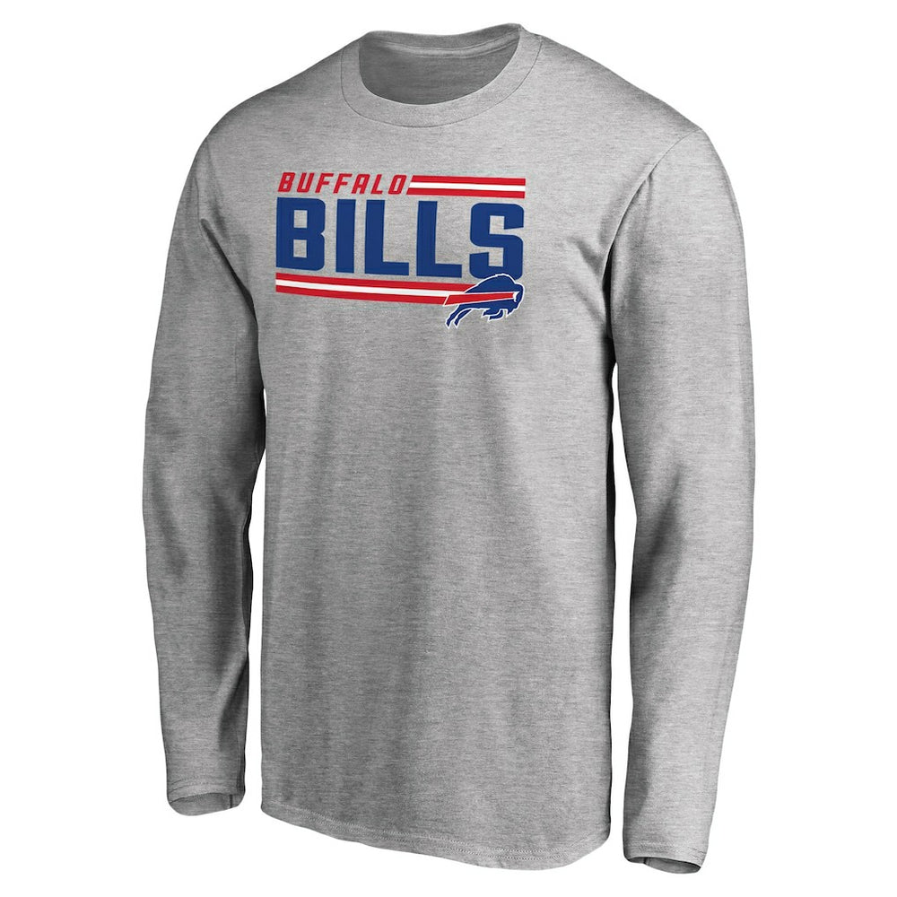 Buffalo Bills Iconic Collection On Side Stripe Long Sleeve T-Shirt - Ash cheap