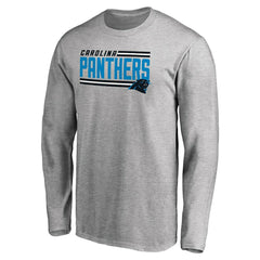 Carolina Panthers Iconic Collection On Side Stripe Long Sleeve T-Shirt - Ash outlet