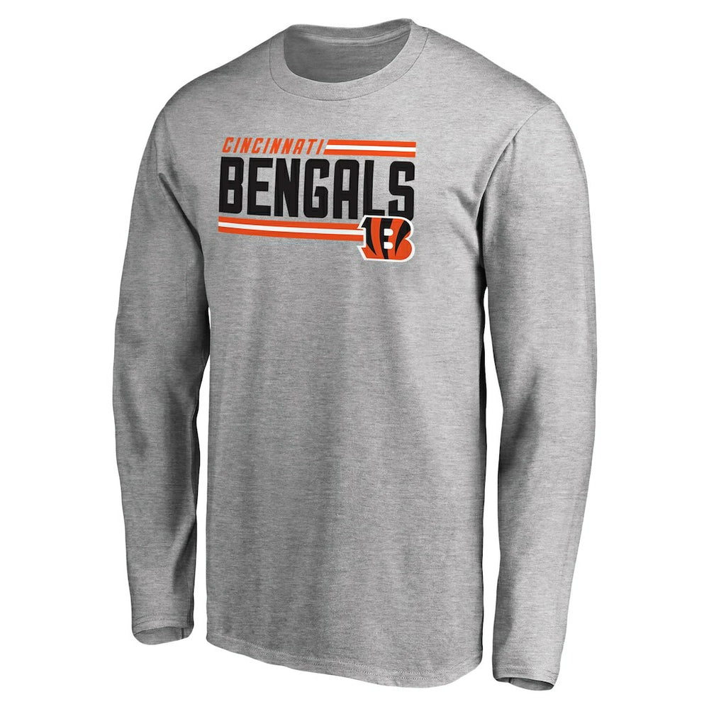 Cincinnati Bengals Iconic Collection On Side Stripe Long Sleeve T-Shirt - Ash outlet