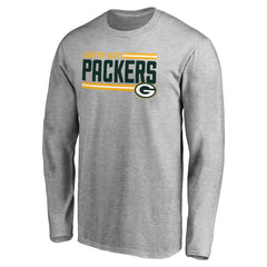 Green Bay Packers Iconic Collection On Side Stripe Long Sleeve T-Shirt - Ash cheap