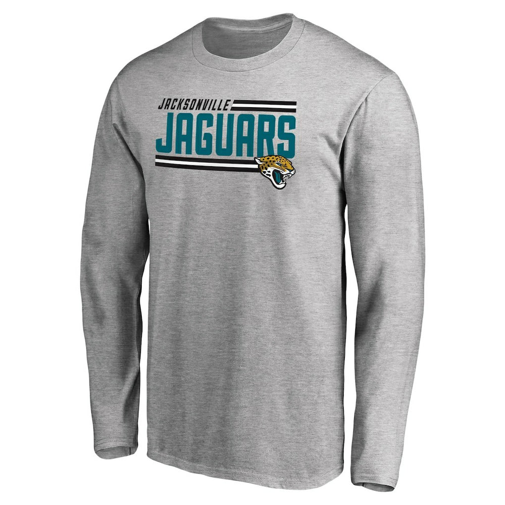 Jacksonville Jaguars Iconic Collection On Side Stripe Long Sleeve T-Shirt - Ash for sale