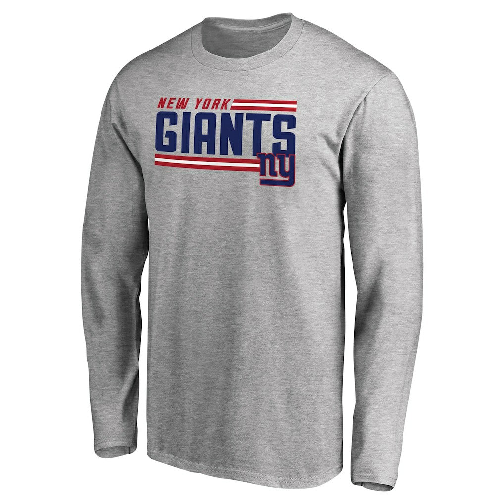 New York Giants Iconic Collection On Side Stripe Long Sleeve T-Shirt - Ash outlet