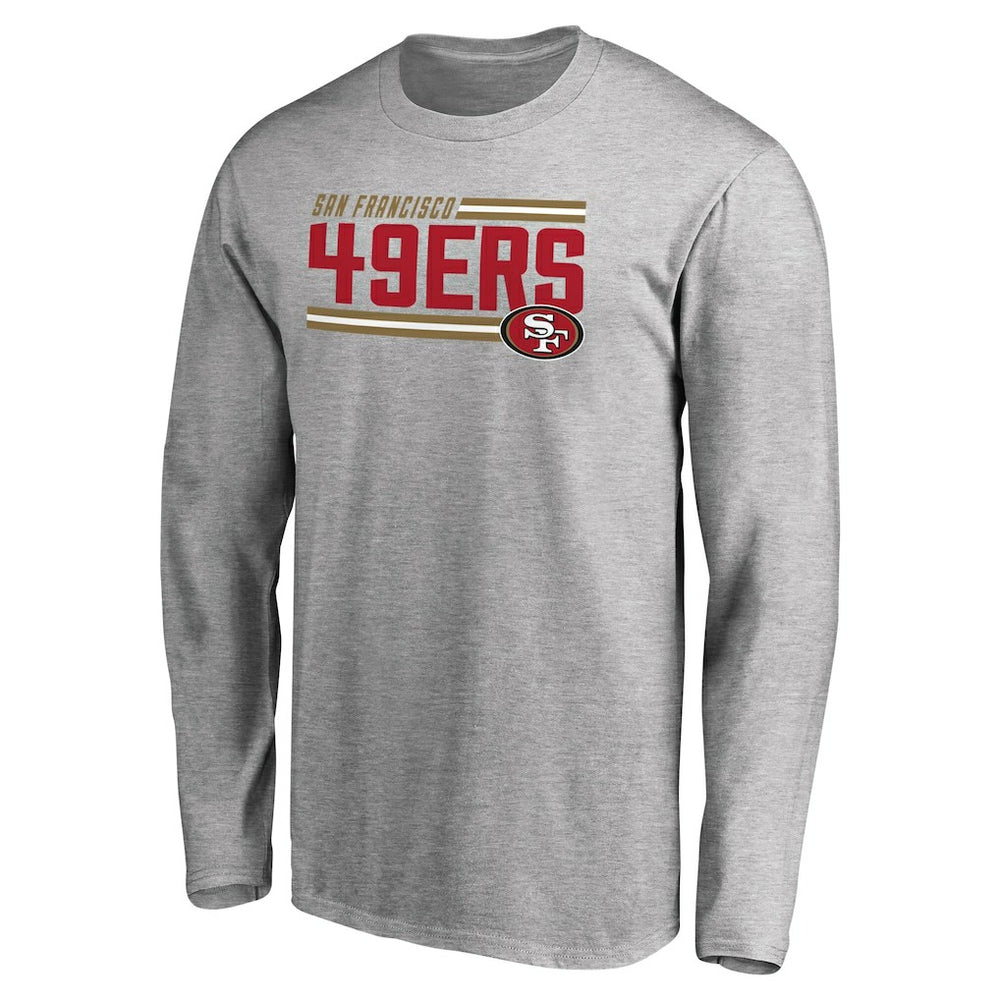 San Francisco 49ers Iconic Collection On Side Stripe Long Sleeve T-Shirt - Ash on sale