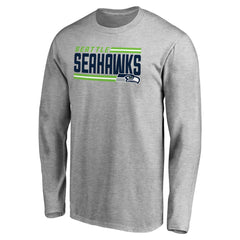 Seattle Seahawks Iconic Collection On Side Stripe Long Sleeve T-Shirt - Ash for sale
