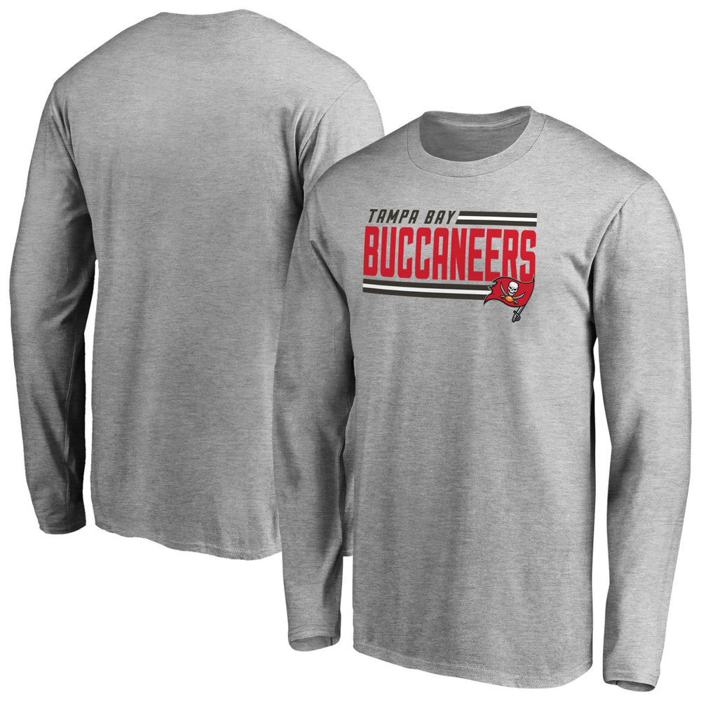 Tampa Bay Buccaneers Iconic Collection On Side Stripe Long Sleeve T-Shirt - Ash cheap
