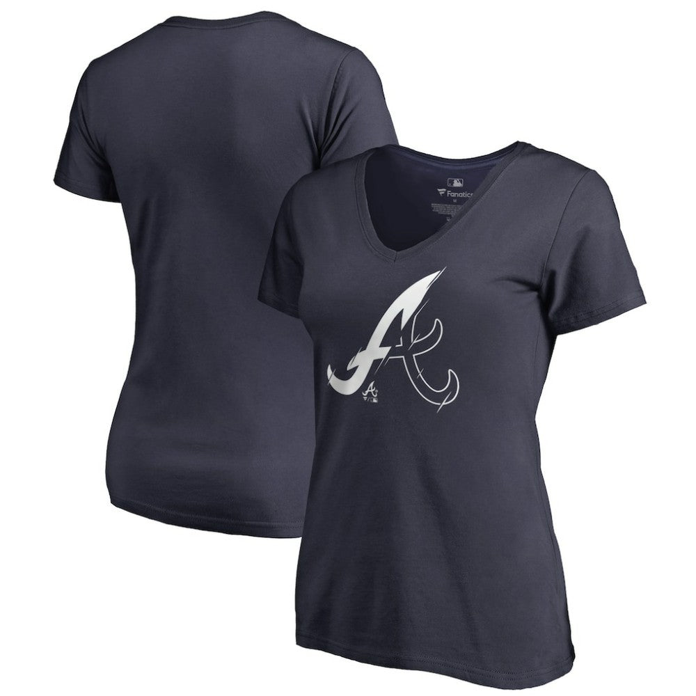 Atlanta Braves Women's X-Ray V-Neck T-Shirt - Navy