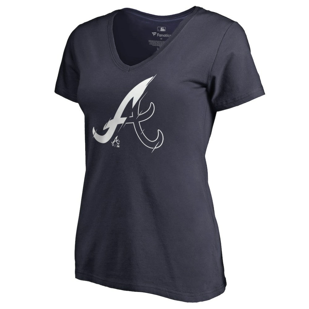 Atlanta Braves Women's X-Ray V-Neck T-Shirt - Navy