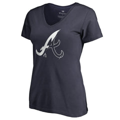 Atlanta Braves Women's X-Ray V-Neck T-Shirt - Navy