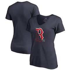 Boston Red Sox Women's X-Ray V-Neck T-Shirt - Navy