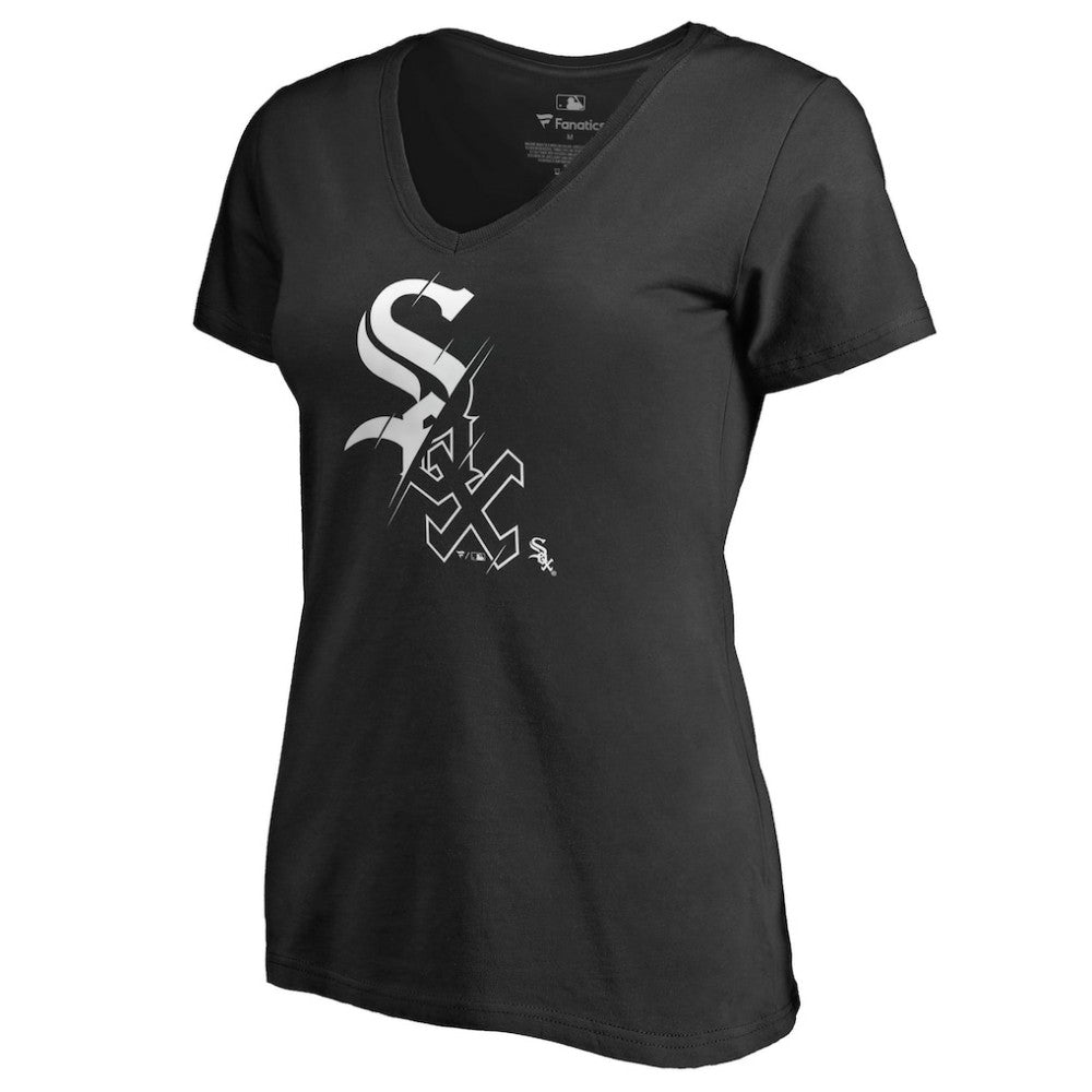 Chicago White Sox Women's X-Ray V-Neck T-Shirt - Black
