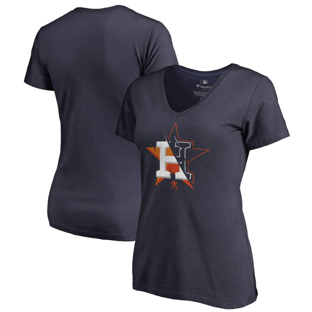 Houston Astros Women's X-Ray V-Neck T-Shirt - Navy