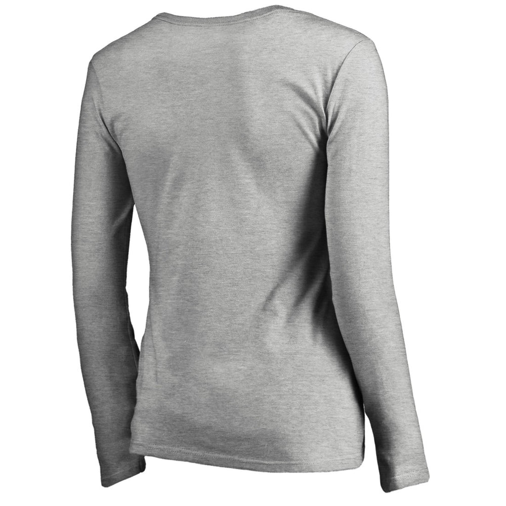 New York Giants Women's Iconic Collection Script Assist Long Sleeve V-Neck T-Shirt - Ash on sale
