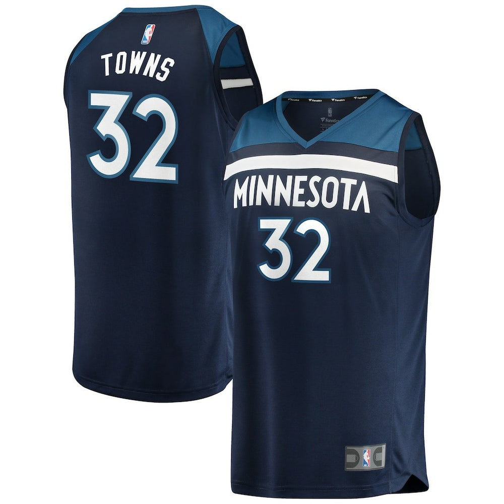 Karl-Anthony Towns Minnesota Timberwolves Fast Break Replica Player Jersey Navy - Icon Edition | Fanatics on sale