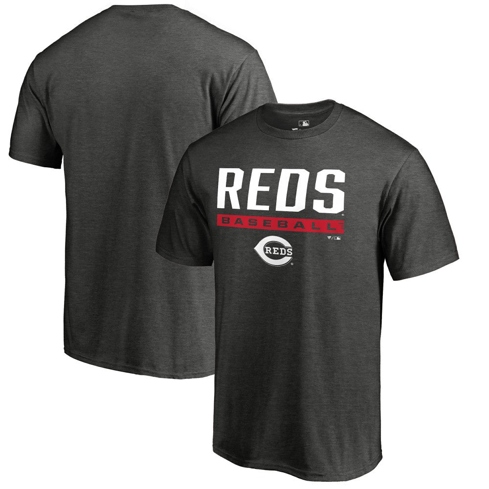 Cincinnati Reds Win Stripe T-Shirt - Ash