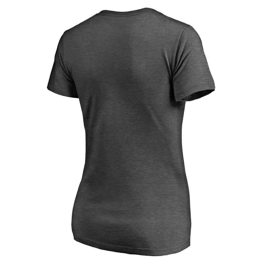 Kansas City Royals Women's Win Stripe V-Neck T-Shirt - Ash