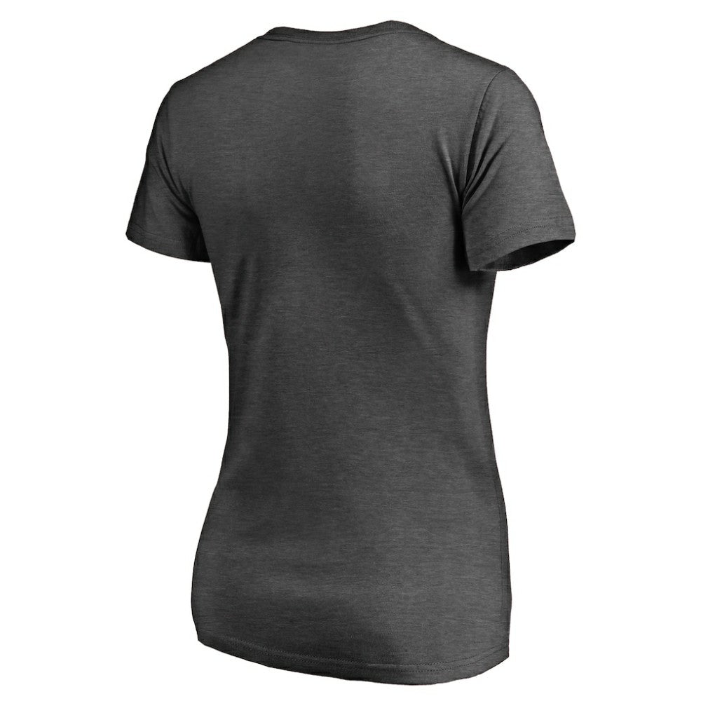 Washington Nationals Women's Win Stripe V-Neck T-Shirt - Ash