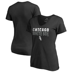 Chicago White Sox Women's Fade Out V-Neck T-Shirt - Black