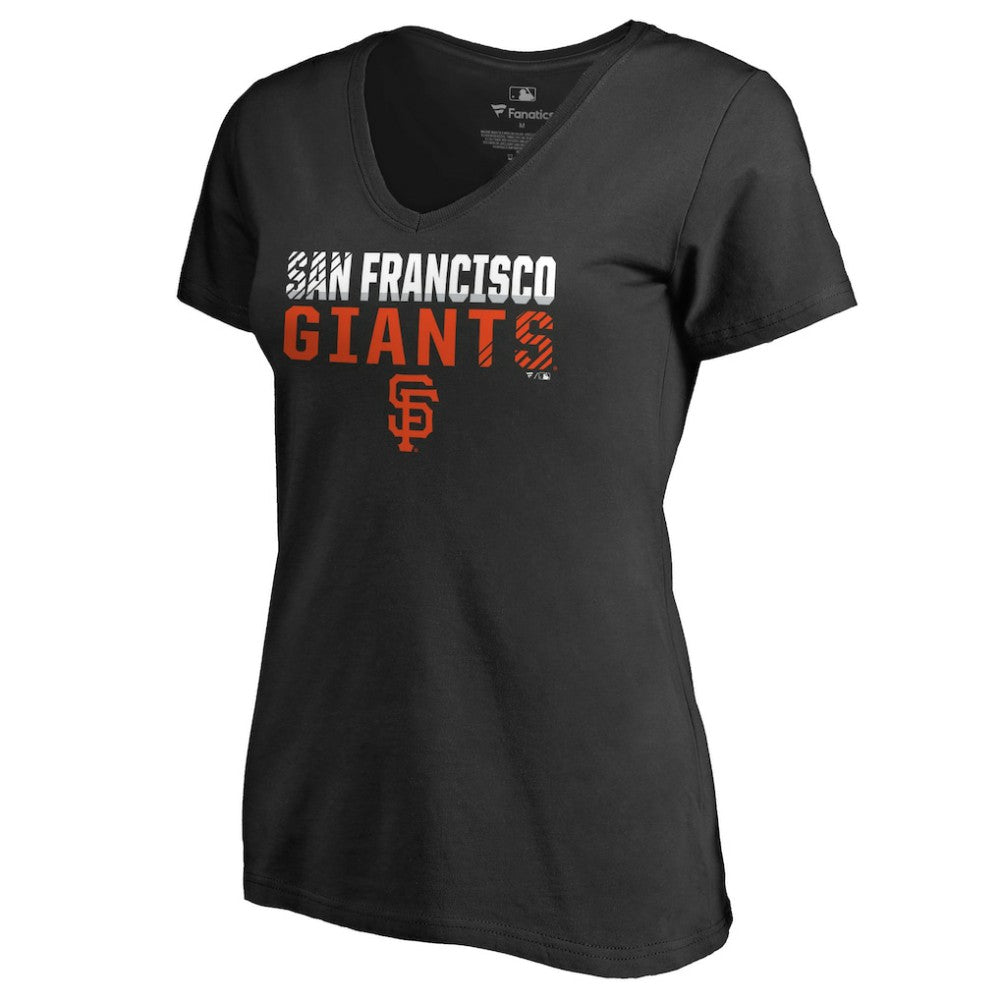 San Francisco Giants Women's Fade Out V-Neck T-Shirt - Black