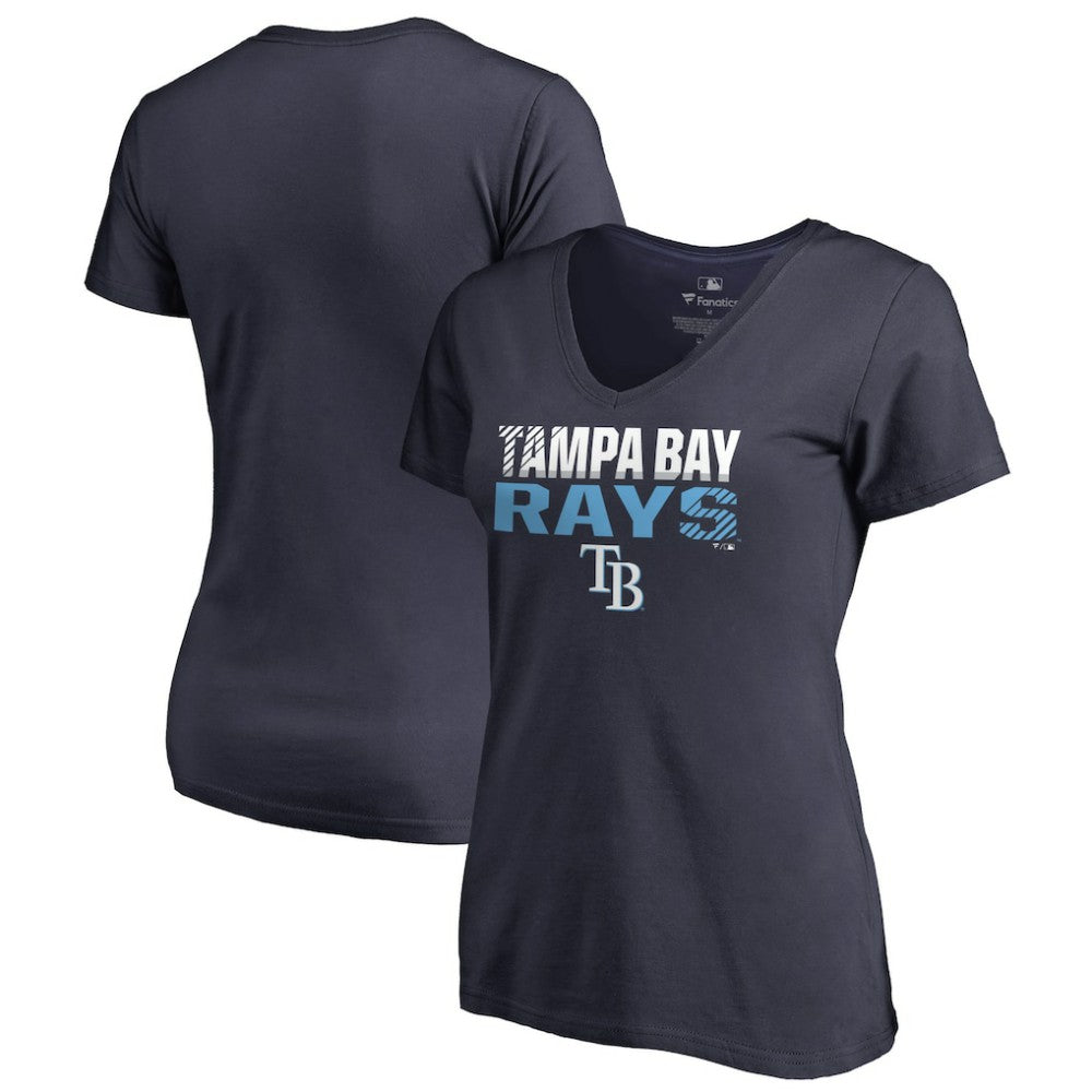 Tampa Bay Rays Women's Fade Out V-Neck T-Shirt - Navy