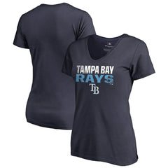 Tampa Bay Rays Women's Fade Out V-Neck T-Shirt - Navy