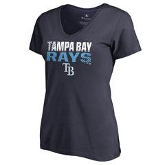 Tampa Bay Rays Women's Fade Out V-Neck T-Shirt - Navy