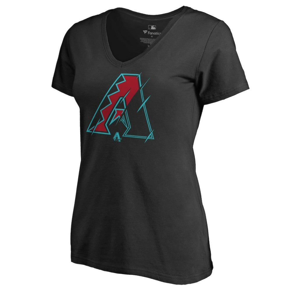 Arizona Diamondbacks Women's X-Ray V-Neck T-Shirt - Black