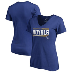 Kansas City Royals Women's Onside Stripe V-Neck T-Shirt - Royal