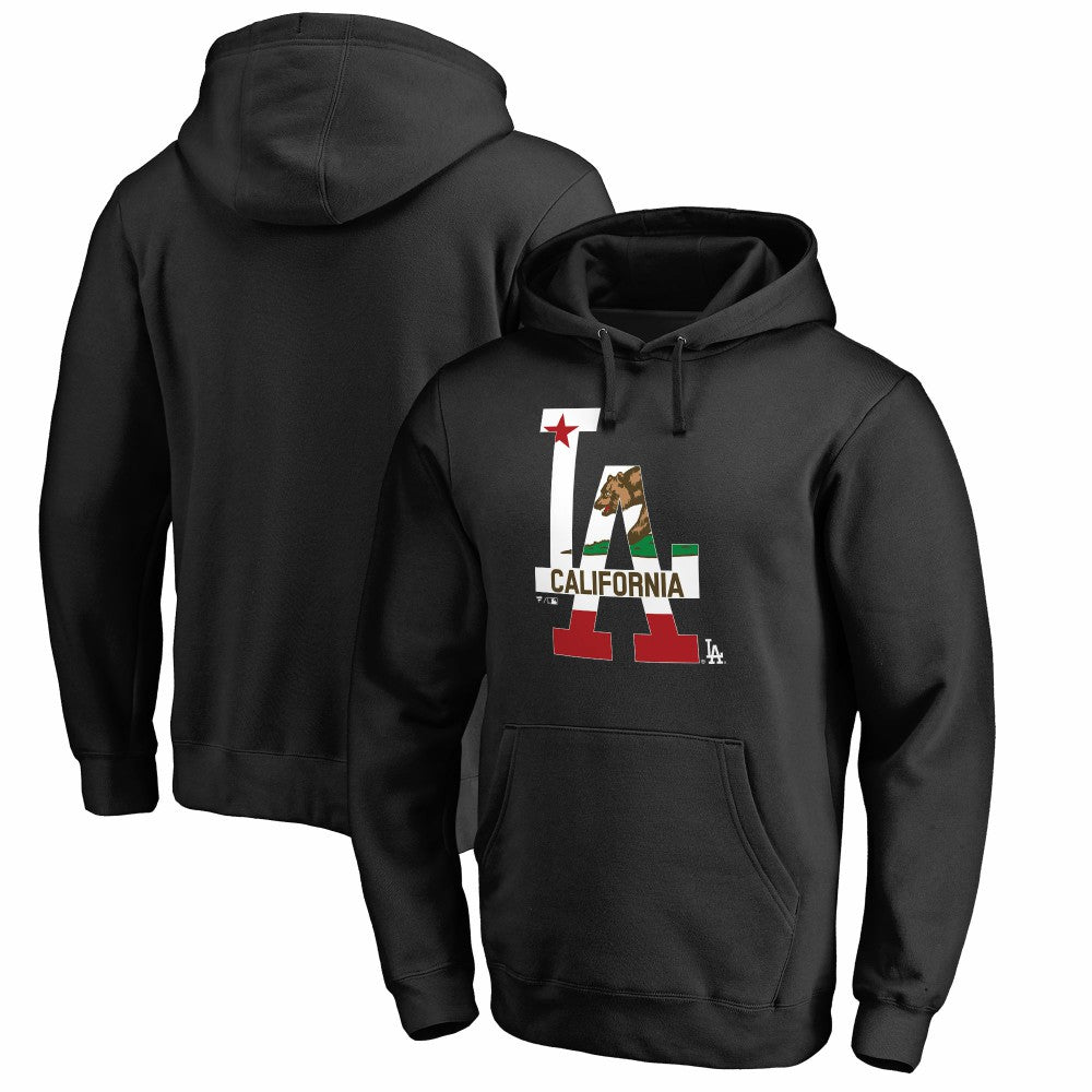 Los Angeles Dodgers Hometown Collection Cali Flag Pullover Hoodie - Black