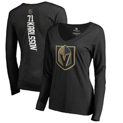 William Karlsson Vegas Golden Knights Women's Backer V-Neck Long Sleeve T-Shirt Black