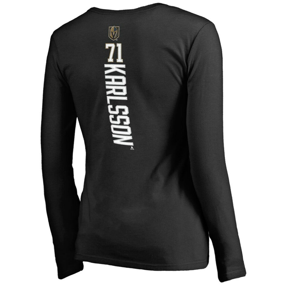 William Karlsson Vegas Golden Knights Women's Backer V-Neck Long Sleeve T-Shirt Black