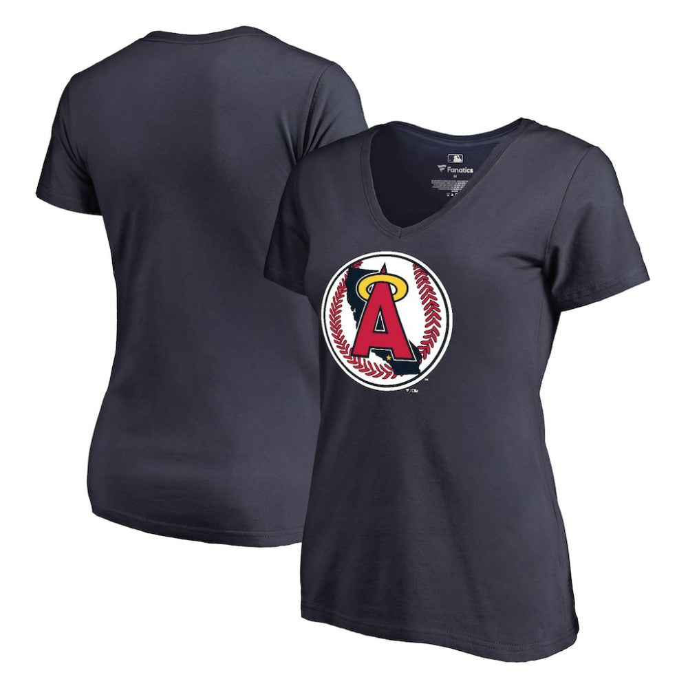 California Angels Women's Cooperstown Collection Vintage Forbes V-Neck T-Shirt - Navy
