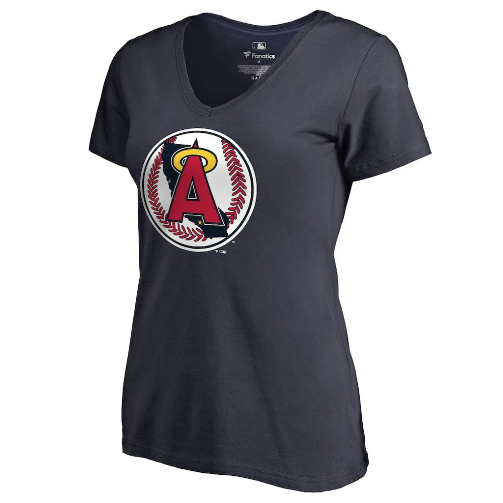 California Angels Women's Cooperstown Collection Vintage Forbes V-Neck T-Shirt - Navy