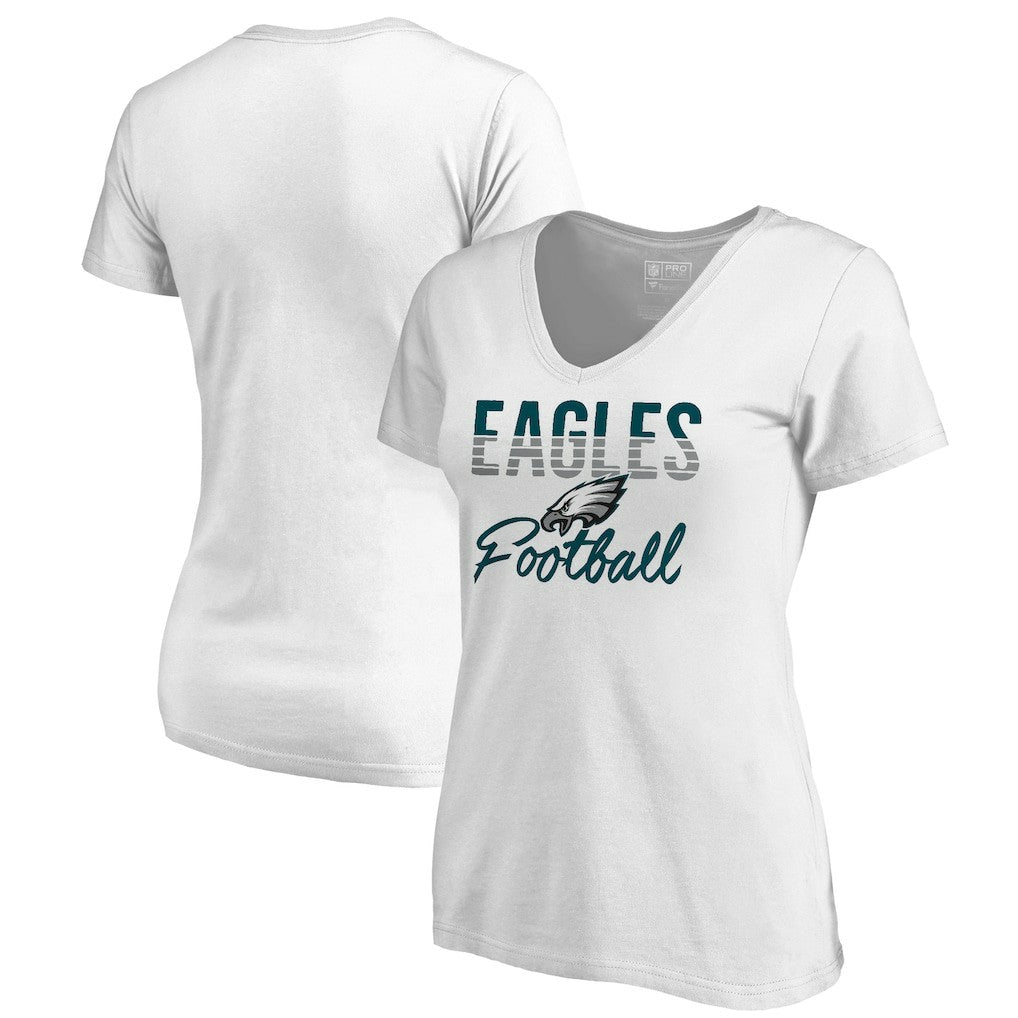 Philadelphia Eagles Women's Free Line V-Neck T-Shirt - White cheap