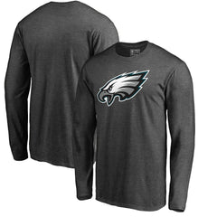 Philadelphia Eagles Primary Logo Long Sleeve T-Shirt - Heathered Charcoal on sale
