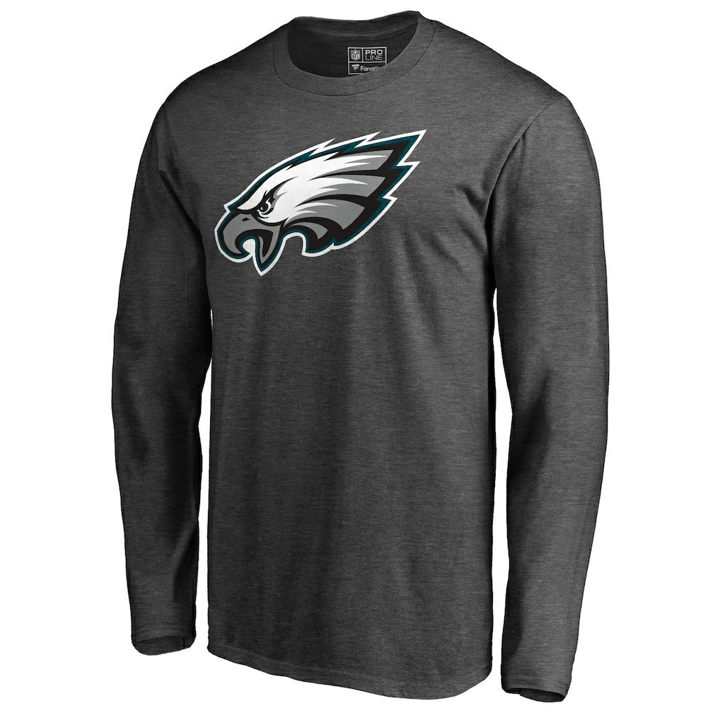 Philadelphia Eagles Primary Logo Long Sleeve T-Shirt - Heathered Charcoal on sale