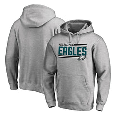Philadelphia Eagles Iconic Collection Onside Stripe Pullover Hoodie - Heathered Gray discount