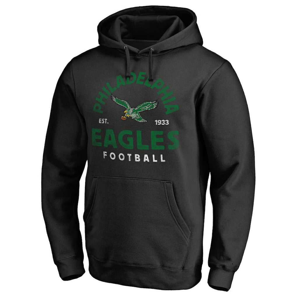 Philadelphia Eagles Timeless Collection Vintage Arch Pullover Hoodie - Black cheap