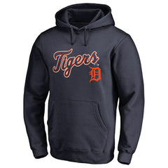 Detroit Tigers Team Lockup Fitted Pullover Hoodie - Navy